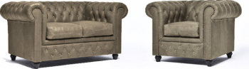Canapea Chesterfield Vintage Piele Alabama C1057 1 + 2 locuri 12 ani garantie 