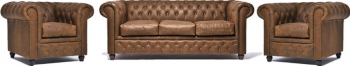 Canapea Chesterfield Vintage Piele Alabama C1059 1 + 1 + 3 locuri 12 ani garantie