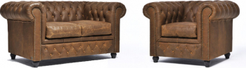 Canapea Chesterfield Vintage Piele Alabama C1059 1 + 2 locuri 12 ani garantie 