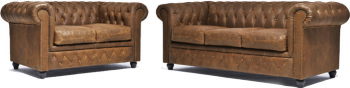 Canapea Chesterfield Vintage Piele Alabama C1059 2 + 3 locuri 12 ani garantie