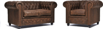 Canapea Chesterfield Vintage Piele C0869 1 + 2 locuri 12 ani garantie