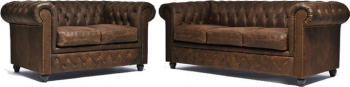 Canapea Chesterfield Vintage Piele C0869 2 + 3 locuri 12 ani garantie 