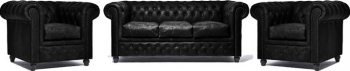 Canapea Chesterfield Vintage Piele C0871 1 + 1 + 3 locuri 12 ani garantie 