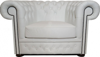 Fotoliu Chesterfield First Class Piele Alb 12 ani garantie 