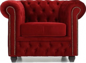 Fotoliu Chesterfield Original Catifea Rosu 12 ani garantie 