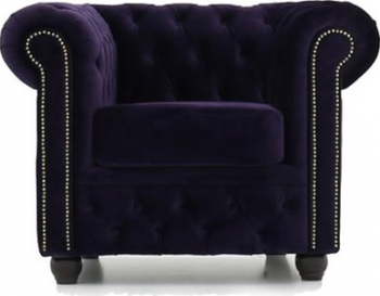 Fotoliu Chesterfield Original Catifea Violet Inchis 12 ani garantie 
