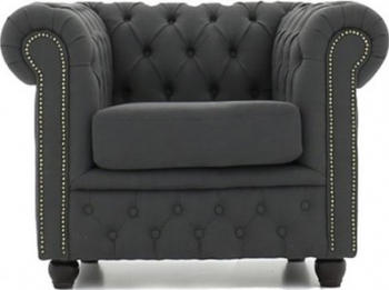 Fotoliu Chesterfield Original Material textil Gri 12 ani garantie 