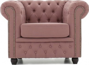 Fotoliu Chesterfield Original Material textil Roz vechi 12 ani garantie 