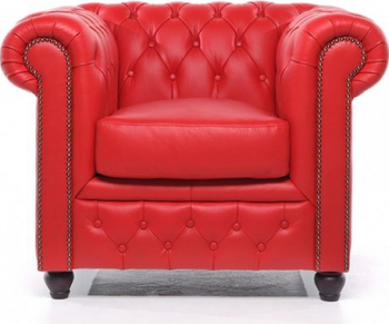 Fotoliu Chesterfield Original Piele Rosu 12 ani garantie 