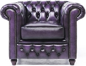 Fotoliu Chesterfield Original Piele Violet Antic 12 ani garantie 
