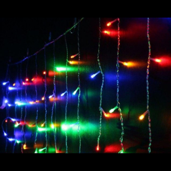 Perdea luminoasa de Craciun 132 LED 3x1m interconectabila multicolor 
