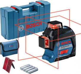 Bosch GLL 3-80 Nivela laser cu linii 30m receptor 120m precizie 0.3 mm/m