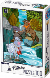 PUZZLE 100 PCS - LA FONTAINE - LUPUL SI MIELUL