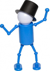 Lampa cu baterii in forma de figurina cu joben 21 cm Albastru JMB-SHO3113 
