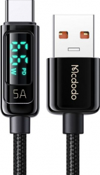 Cablu de date Mcdodo Digital Pro USB-A la Type-C 1.2m 5A 66W Black 