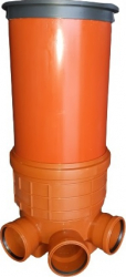 Kit Camin Canalizare pentru inspectie DN400 coloana inaltare 1m baza 3 intrari si 1 iesire dn200 capac pp 1.5t 