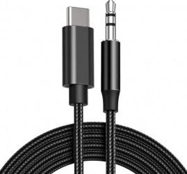 Cablu Audio Lemontti Type-C la Jack 3.5mm 1m Negru 