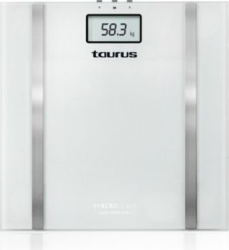 Cantar corporal Taurus Syncro Glass HR display 150kg max Alb Argintiu 