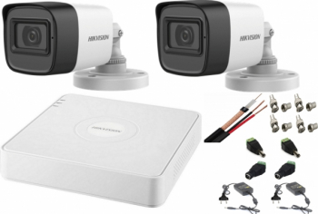 Sistem supraveghere audio-video Hikvision 2 camere Turbo HD 2MP DVR 4 canale - 201901014357 