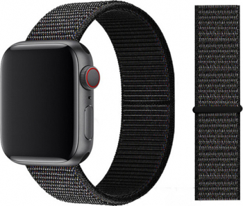 Curea pentru Apple Watch Material Textil Compatibila cu Apple Watch 1/2/3/4/5/6/7/SE MTP Strap 40mm Black
