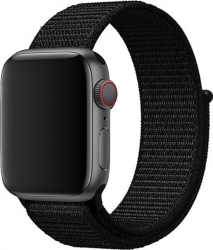 Curea pentru Apple Watch Material Textil Compatibila cu Apple Watch 1/2/3/4/5/6/7/SE MTP Strap 42mm Deep Black 