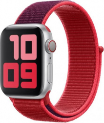 Curea pentru Apple Watch Material Textil Compatibila cu Apple Watch 1/2/3/4/5/6/7/SE MTP Strap 42mm Red/Purple 