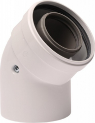 Cot prelungire centrala condensare 60/100 45 grade PP/ALL Ati WBCUR61045 