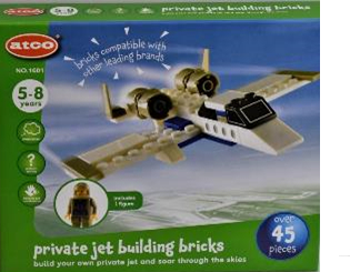 Set de construit ATCO Avion 45 de piese