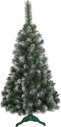 Brad de Craciun artificial cu cetina fina si varfurile albe 220 cm 