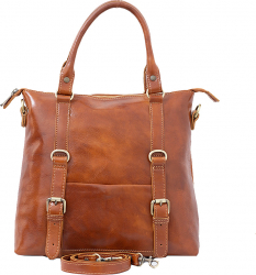 Geanta dama casual din piele naturala vachetta miere P1153C 