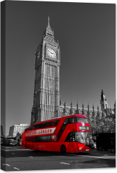 Tablou luminos in intuneric GlowforHome Autobuzul din Londra 120 cm x 80 cm 