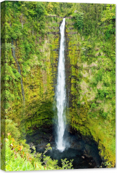 Tablou luminos in intuneric GlowforHome Cascada Akaka Falls pe Insula Mare din Hawaii 90 cm x 60 cm 