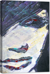 Tablou luminos in intuneric GlowforHome Chip de femeie 60 cm x 40 cm 
