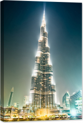 Tablou luminos in intuneric GlowforHome Faimosul Burj Khalifa Dubai 60 cm x 40 cm 