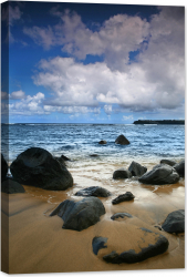 Tablou luminos in intuneric GlowforHome Peisaj marin ocean stralucitor in Hawaii 60 cm x 40 cm 