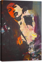 Tablou luminos in intuneric GlowforHome Tablou pictura chip de femeie Rosie Original Abstract 120 cm x 80 cm 