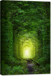 Tablou luminos in intuneric GlowforHome Tunelul dragostei cu lumina zanelor 90 cm x 60 cm 