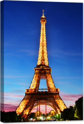 Tablou luminos in intuneric GlowforHome Turnul Eiffel din Paris noaptea 120 cm x 80 cm 