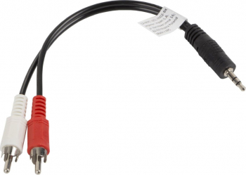 Cablu audio stereo Jack 3.5 mm tata 3 Pin la 2 RCA tata 20 cm Negru TCL-SHO3297 