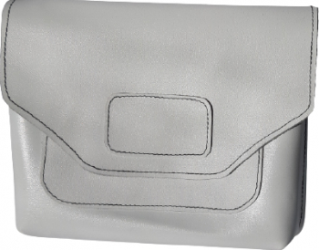 Borseta din piele naturala 25x13x8 cm alba unisex 