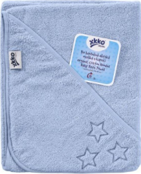 Prosop cu gluga bumbac organic Blue 90x90 cm XKKO 