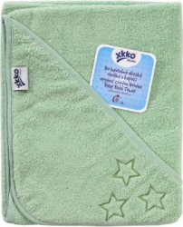 Prosop cu gluga bumbac organic Mint 90x90 cm XKKO 