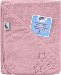 Prosop cu gluga bumbac organic Pink 90x90 cm XKKO 
