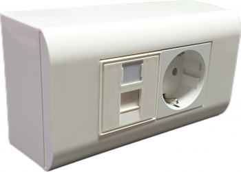 Priza electrica + voce/date LanKATT 1 schuko + 1 x priza voce/date F/STP ecranat cat6 1GB - 1Gigabit 250Mhz Autosertizare aplicata 