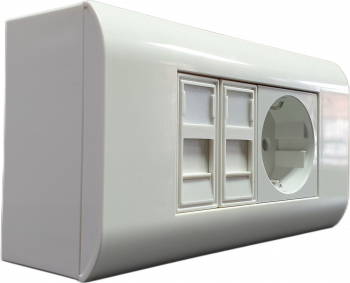 Priza electrica + voce/date LanKATT 1 schuko + 1 x priza voce/date UTP cat6 1GB - 1Gigabit 250Mhz Autosertizare toolless PT aplicata 