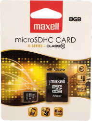 Card Maxell microSDHC 8 Gb clasa 10 cu adaptor X-SERIES 