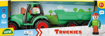 LENA TRUCKIES - TRACTOR CU REMORCA SI FIGURINA - 38 CM 