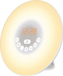 Lampa inteligenta cu alarma si radio FM RedSun 6638D 2W RGB Alb 