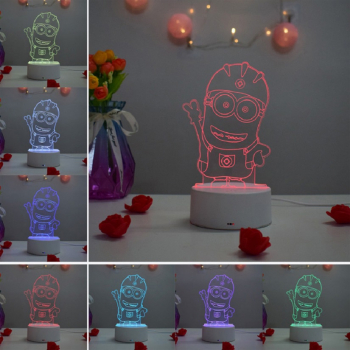 Lampa De Veghe 3D LED 7 Culori Minions 