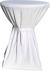 Fata de masa cu panglica CULINARO pentru mese cocktail 80xh110cm alba 